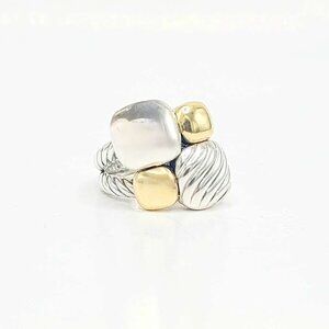 David Yurman Mosaic Chiclet Ring w/ 18K Yellow Gold - Size 6 - RARE